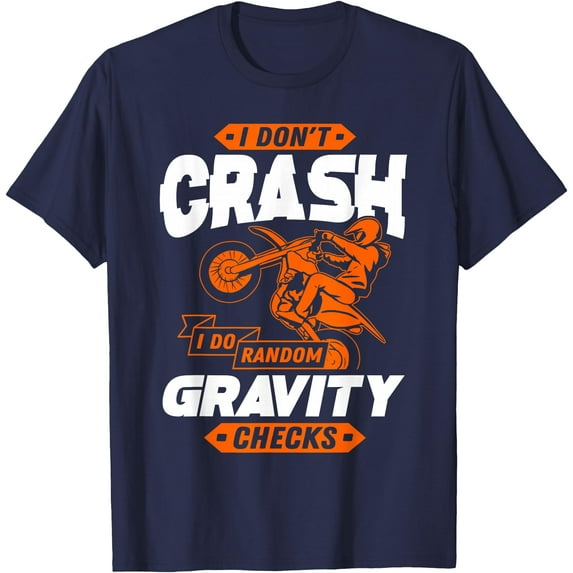 Random Gravity Checks Motocross & Dirt Bike Softstyle Unisex T-Shirt,Navy Color,Size L