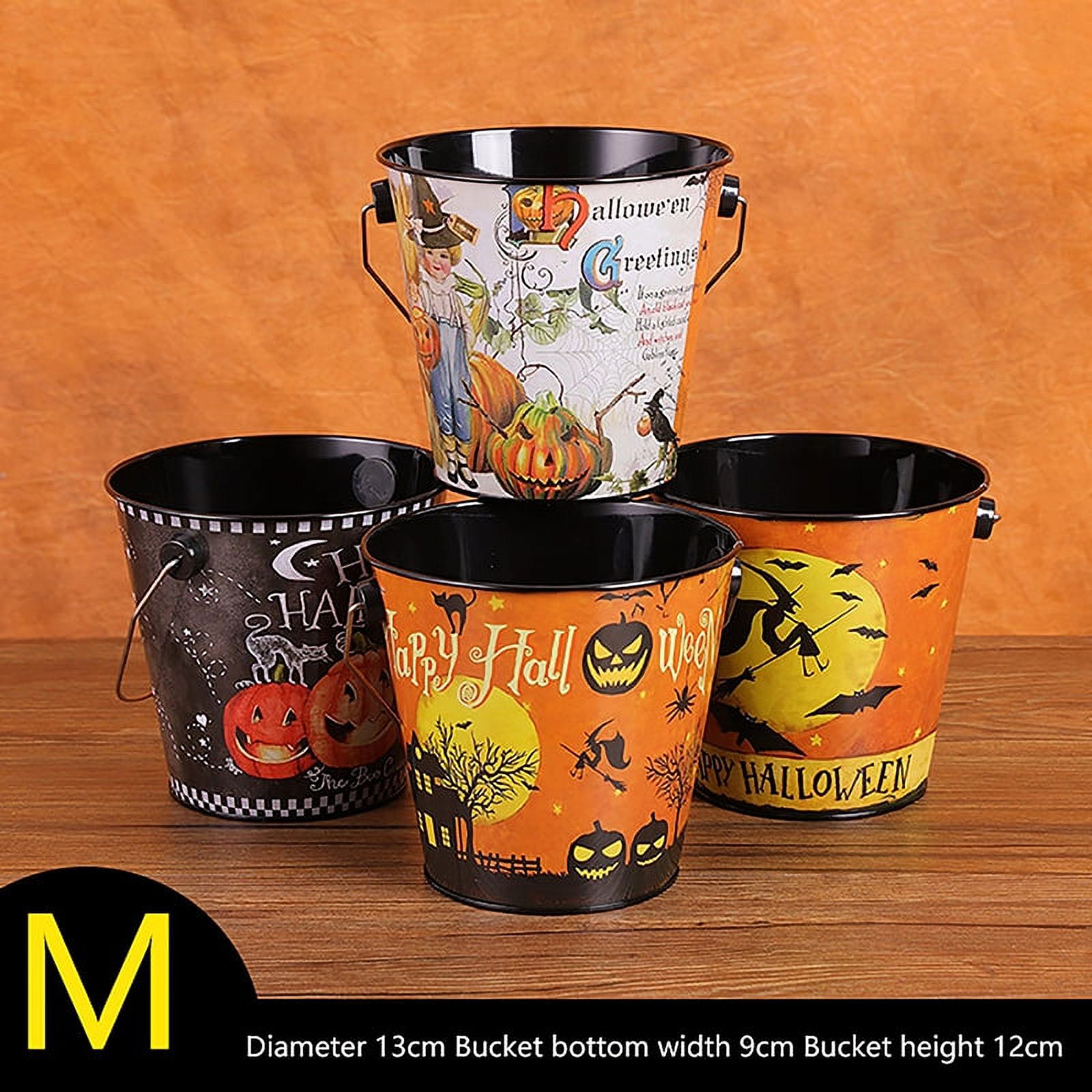 Random Halloween Tinning Candy Bucket Storage Style Party Candy Treat Bucket