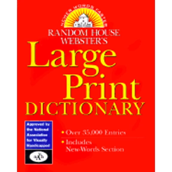 Pre-Owned Random House Webster's Large Print Dictionary, 9780375401145, 0375401148, Hardcover, Large Print edition