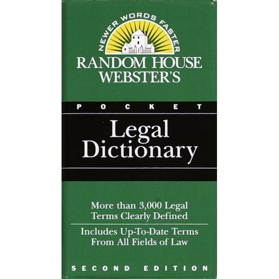 Pre-Owned Random House Webster's Pocket Legal Dictionary (Paperback) 0679764356 9780679764359