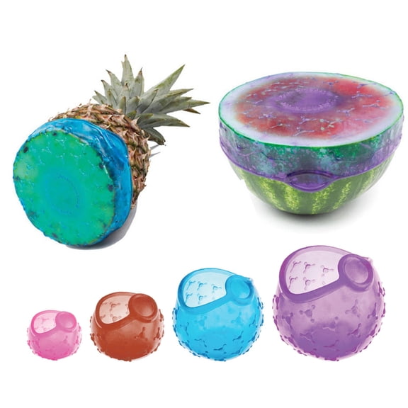 Random Household Silicone Fruit and Vegetable Sealing Cover 4 Size Set - Stretch For Fruit of Food Food Pcs Bowls Or Cups Set Lids Silicone Cover 4 Kitchen，Dining & Bar, By PRYESS