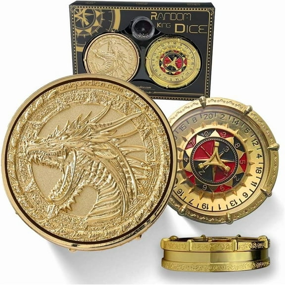 Random King Dice Spinner Dice Metal DND Dice Set 7-in-2 Dual-Spin Wheels Dice Set Unique DicePocket D20 Fidget Dice for Dungeons and Dragons DND Gifts- Dice King