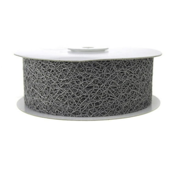 Random Mesh Net Ribbon, 1-1/2-inch, 20-yard, Smoke