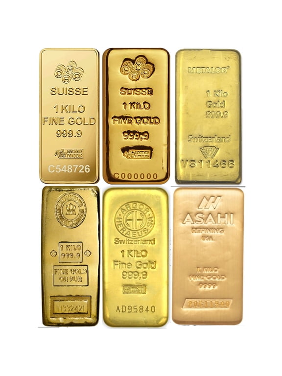 Random Mint - 1 Kilo ( 32.15 Troy Oz ) Gold Bar 0.9999 Fine Gold
