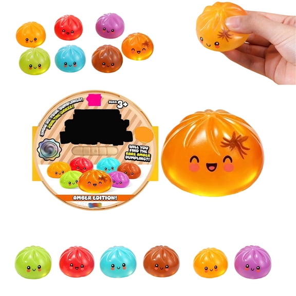Random Mystery Dumpling Squishy, Colorful Cute Bao Bun Dumplings Squeeze Balls Stress Relief Sensory for Holiday & Birthday Gifts