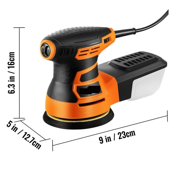 Random Orbit Sander,350W Orbital Sander,6 Speeds W/ 2pcs Hook-and-loop Connecto Rfor Woodworking Detailing Finishing