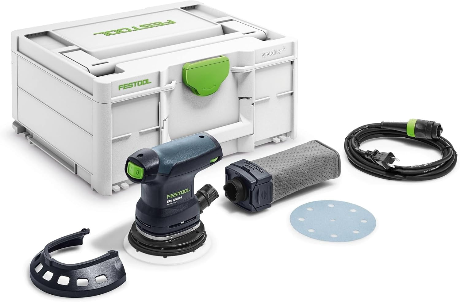 Random Orbital Sander ETS 125 REQ-Plus, Corded Electric Variable Speed Orbital Sander with Dust Removal System