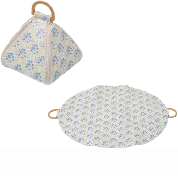 Random Pattern Foldable Waterproof Outdoor Picnic Blanket with Hand Carry Strap, Thick Padded Wear-Resistant Fabric, Compact Folded Size for Camping Beach Travel & Family Outdoor Picnic Layout