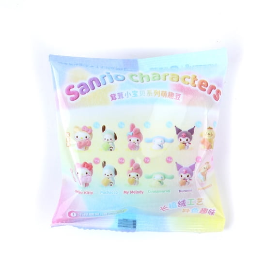 Random Sanrio Character Cute Flocking Mini Collection Blind Box Bag Toy Figurine