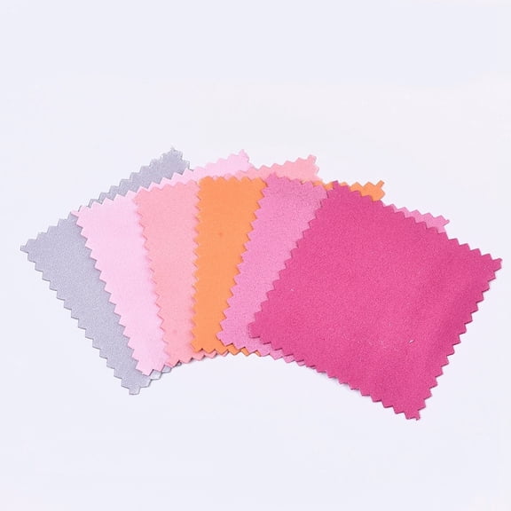 Random Single Color or Random Mixed Color Silver Polishing Cloth Jewelry Cleaning Cloth 925 Sterling Silver Anti-Cleaner Square