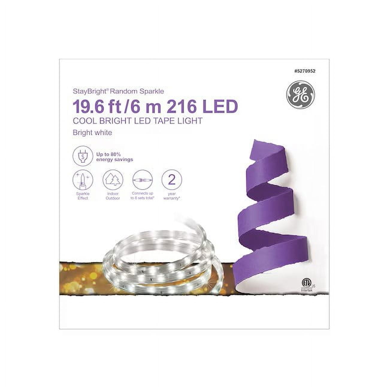 Random Sparkle 216Light 19.6ft White Integrated LED Christmas Tape