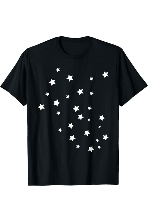 Random Star Themed Graphic Stars Print for Star Lover T-Shirt men and women can wear, black, white, gifts