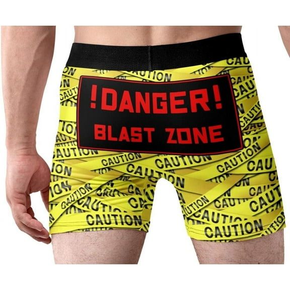 Random Stock Apparel Mens Boxer Briefs Blast Zone Funny Underwear