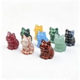 thumbnail image 1 of Random Style Crystal Cat Figurine Blind Box, 1.6 Inch Hand Carved Fluorite Kitten Statue, Home Desk Decor Gift, 1 of 6