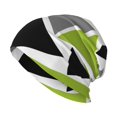 Random Triangles Lime Green Gray Black On White Adult Knitted Hat