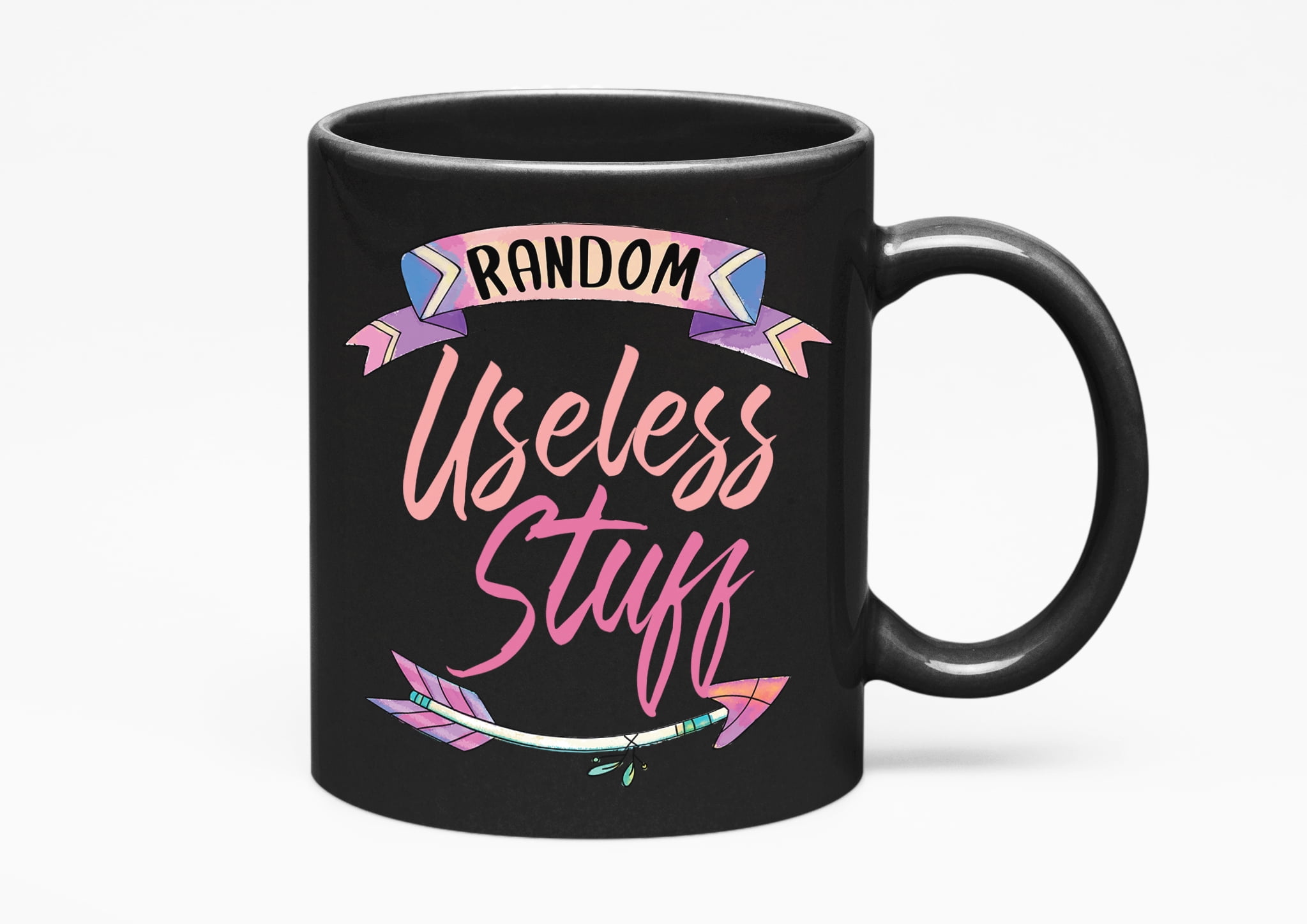 Random Useless Stuff, Funny Cute Girly Ceramic, Black 11oz Ceramic Mug ...