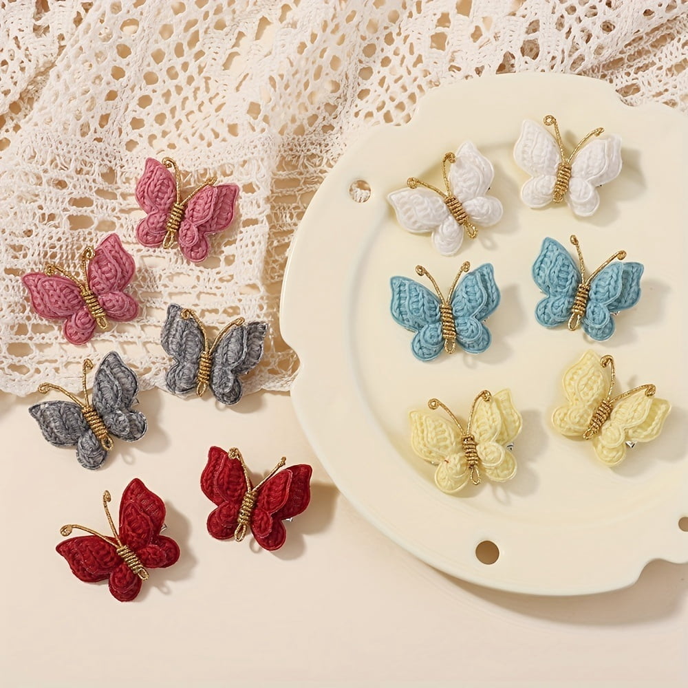 Random pack of 2 bohemian style butterfly hair clips for girls - cute and simple fashion accessories