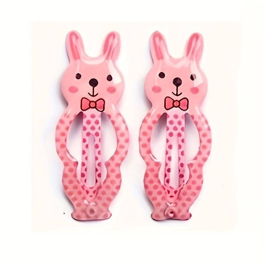 Random set of 2 cute animal headdresses, cat and rabbit cartoon bb clips | glue hair clips | colorful bangs side clips | Korean style hair accessories
