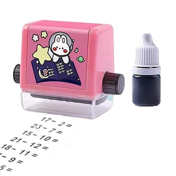Randomized Roller Digital Teaching Stamp, Teachings Stamps For Kids, Reusable Within Seal, Addition 100 and Teac Subtraction