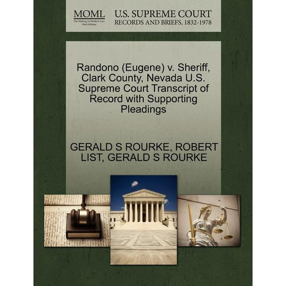 Randono (Eugene) V. Sheriff, Clark County, Nevada U.S. Supreme Court Transcript of Record with Supporting Pleadings (Paperback)