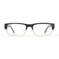 thumbnail interactive-video image 1 of Randy Jackson Men's RJ1038 Rectangular Prescription Eyeglasses with Case, Black/Gold, 1 of 7