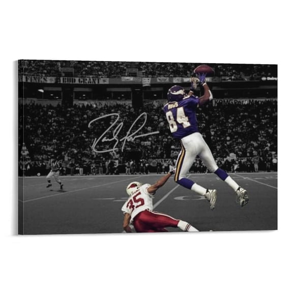Randy Moss Epic Catch Signed Poster Gifts Canvas Painting Poster Wall Art Decorative Picture Prints Modern Decor 12x18inch(30x45cm)