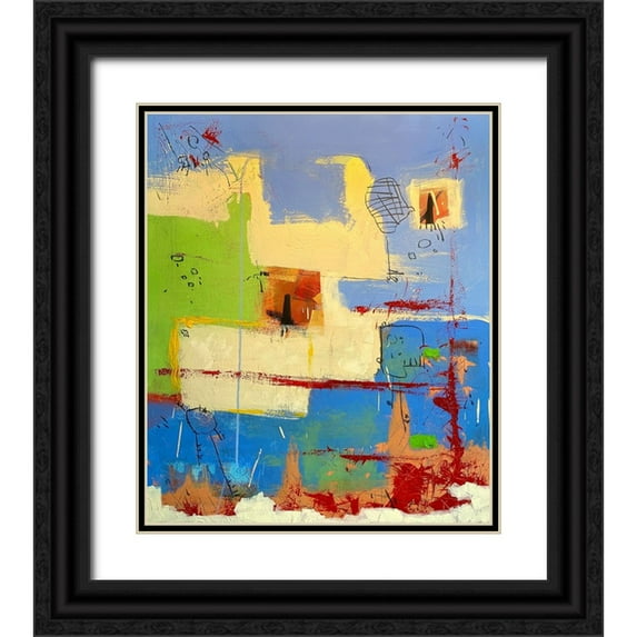 Randy Noble Fine Art 12x14 Black Ornate Wood Framed with Double Matting Museum Art Print Titled - Seeking Treasure