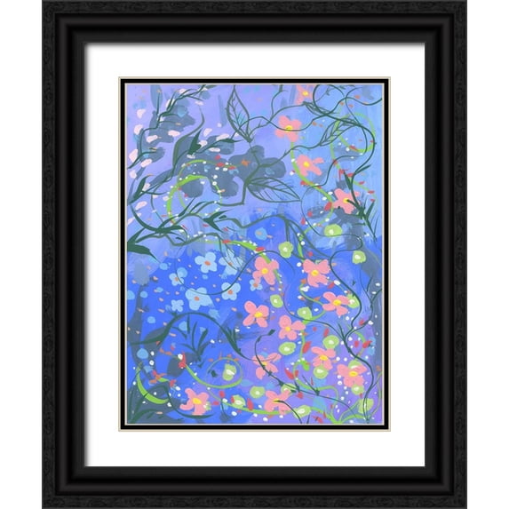 Randy Noble Fine Art 12x14 Black Ornate Wood Framed with Double Matting Museum Art Print Titled - Unique Bloom