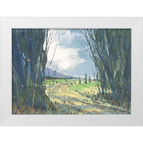 Randy Noble Fine Art 14x11 White Modern Wood Framed Museum Art Print Titled - Distant Valley