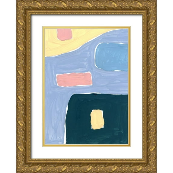 Randy Noble Fine Art 14x18 Gold Ornate Wood Framed with Double Matting Museum Art Print Titled - Pastel Palette 1
