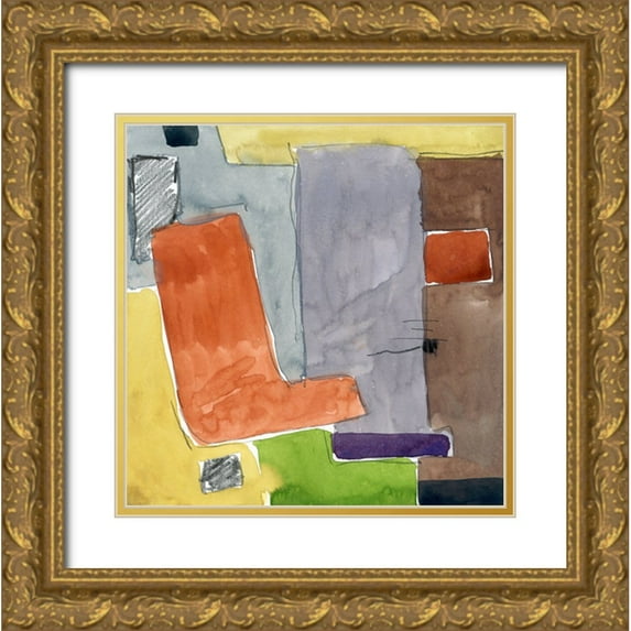 Randy Noble Fine Art 15x15 Gold Ornate Wood Framed with Double Matting Museum Art Print Titled - Color Purge