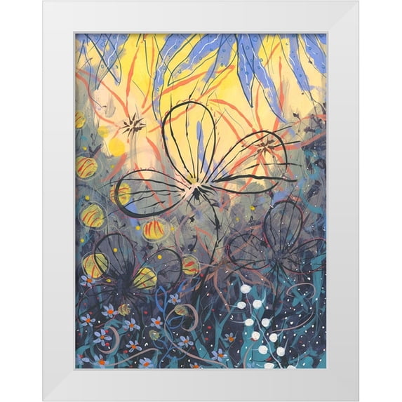 Randy Noble Fine Art 15x18 White Modern Wood Framed Museum Art Print Titled - Forest Greens