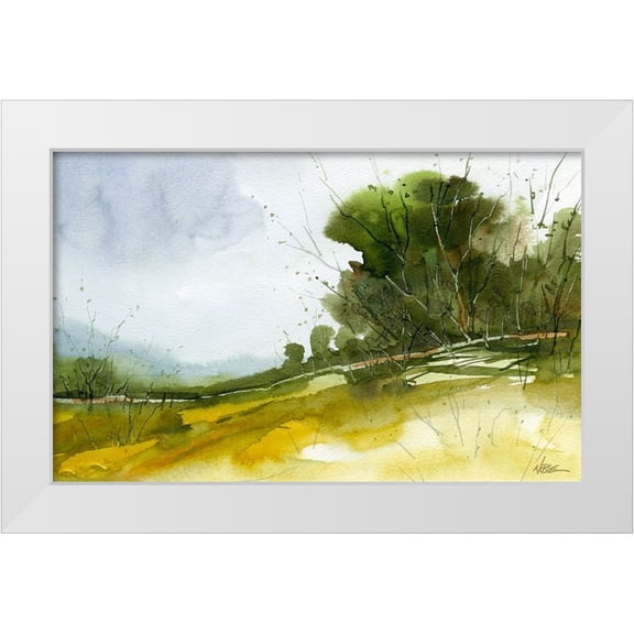 Randy Noble Fine Art 18x13 White Modern Wood Framed Museum Art Print Titled - Walkers Valley