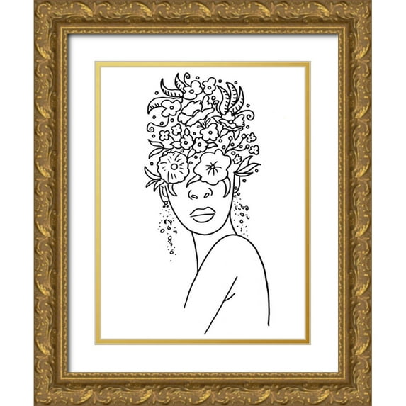Randy Noble Fine Art 19x24 Gold Ornate Wood Framed with Double Matting Museum Art Print Titled - Outline 3