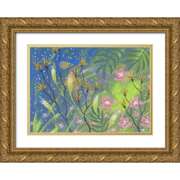 Randy Noble Fine Art 24x18 Gold Ornate Wood Framed with Double Matting Museum Art Print Titled - Morning Glory