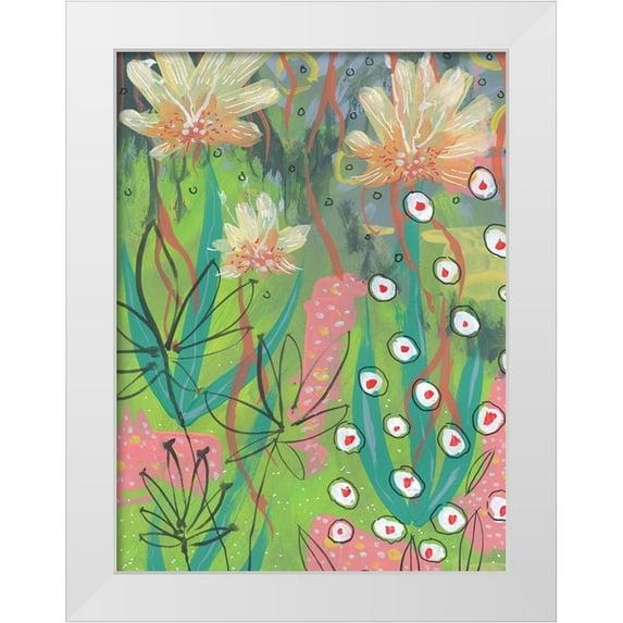 Randy Noble Fine Art 25x32 White Modern Wood Framed Museum Art Print Titled - My Tropical Blooms