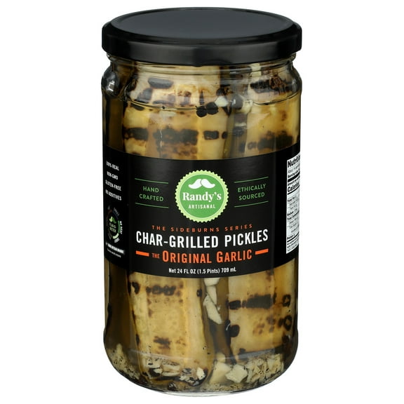 (Pack Of 6) Randy'S Artisanal Pickle Sideburns Original Garlic 24 Oz