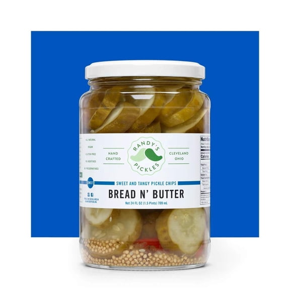 Randys artisanal - Handcrafted Bread and Butter Pickles - 24 Oz Case of 6