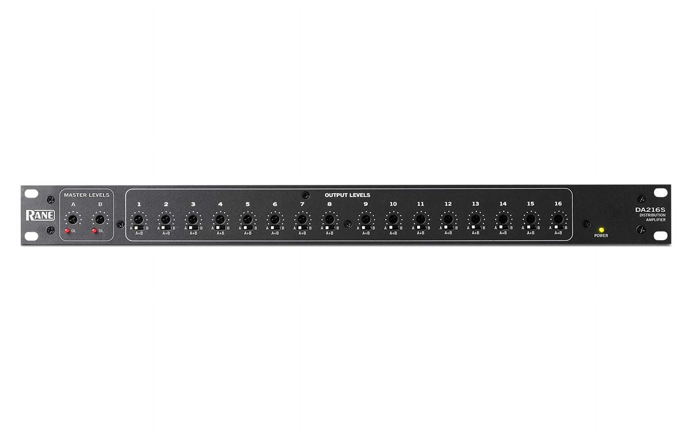 Rane DA216S Distribution Line Amplifier with 2 Inputs and 16 Outputs