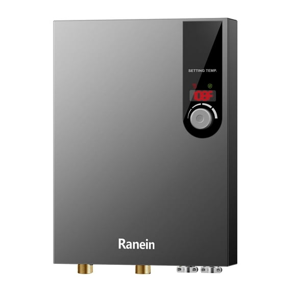 Ranein Electric Tankless Water Heater, 27kW 240V on Demand Instant Endless Water Heater with LED Temperature Display for Residential Whole House Shower, Space Saving