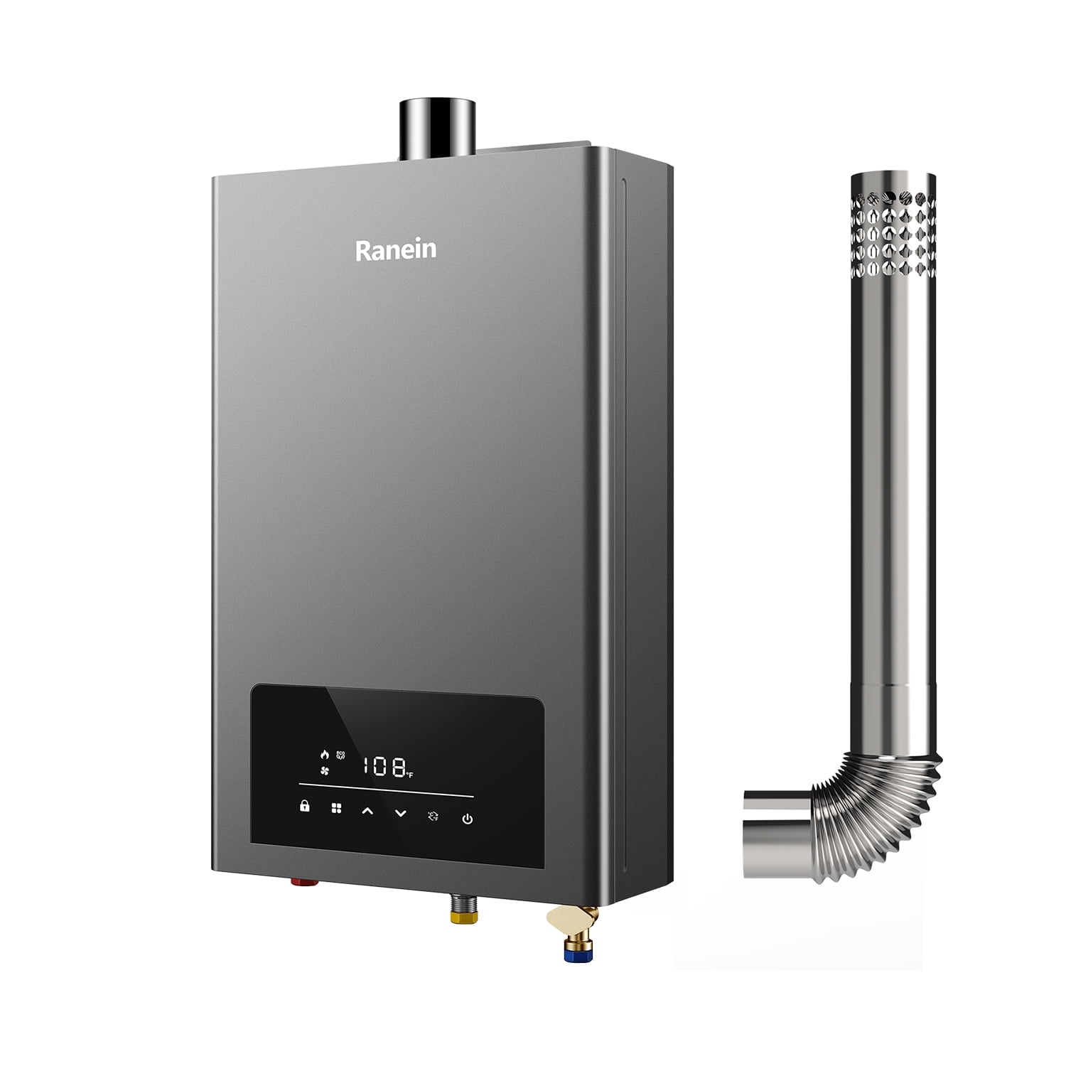 Ranein Natural Gas Tankless Water Heater, Indoor Max 3.6 GPM, 80,000 BTU Instant Hot Water
