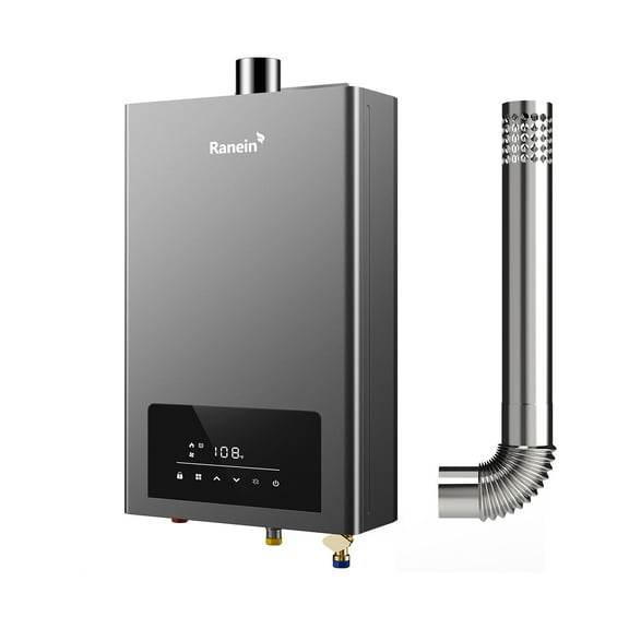 Ranein Natural Gas Tankless Water Heater, Indoor Max 3.6 GPM, 80,000 BTU Instant Hot Water Heater