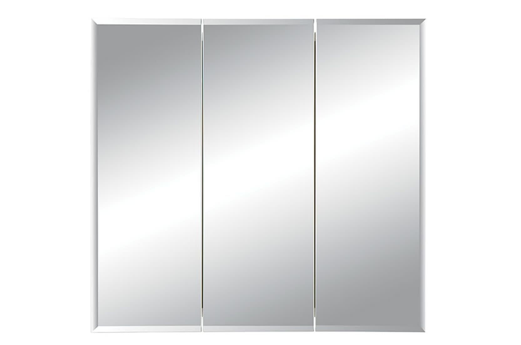Horizon Triple Door White Steel Recessed Medicine Cabinet