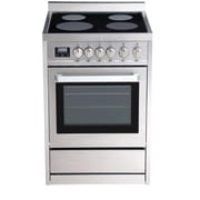 Rangaire RRE241TS 24 Electric Range Oven with Timer - Stainless Steel, Infrared Stove Burners, True Convection, Easy Reach Racks