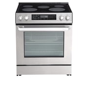 Rangaire RRE303GS 30 Glass Touch Electric Range Oven - Stainless Steel, Infrared Stove Burners, True Convection, Self Cleaning, Easy Reach Racks