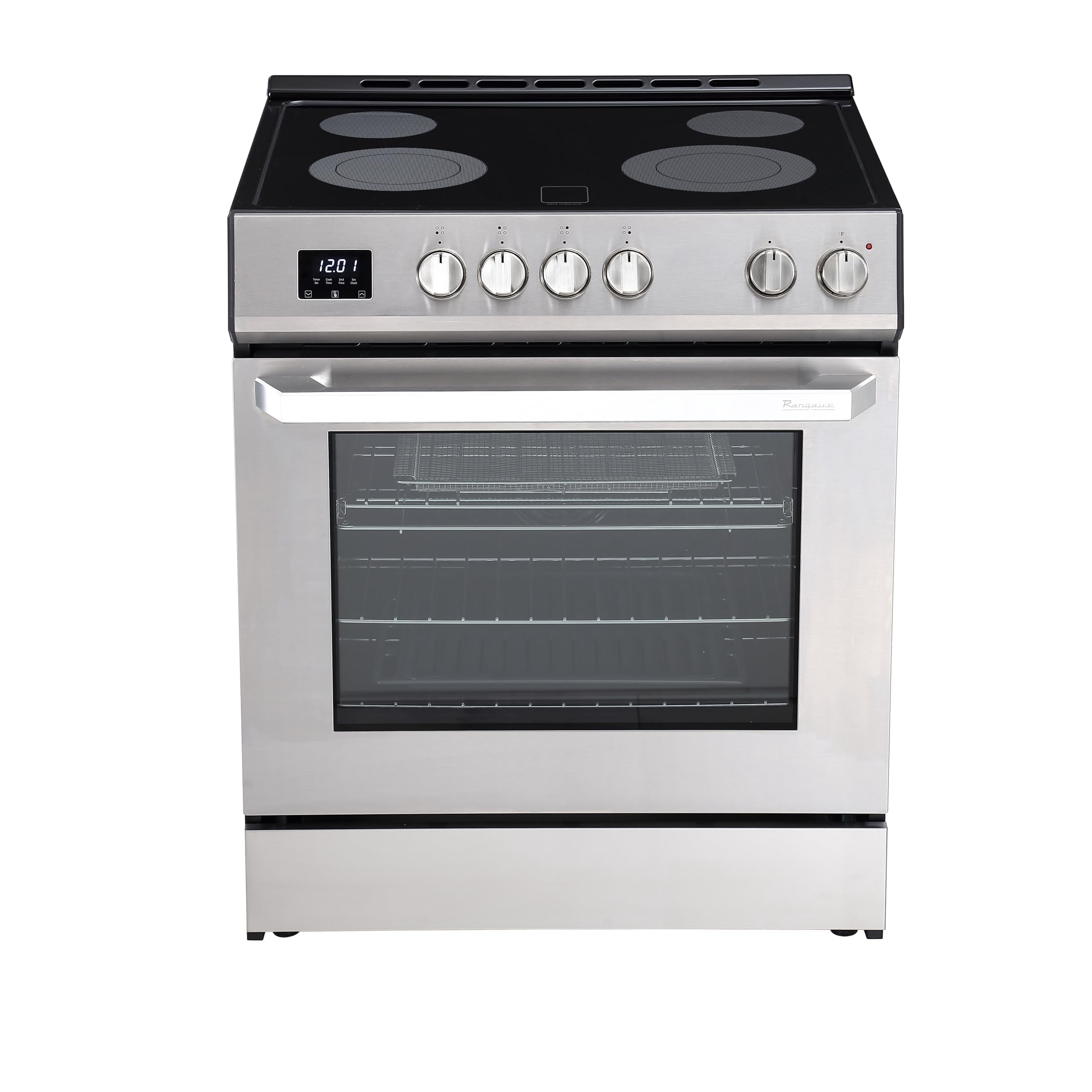 Rangaire RRE303TS 30" Electric Range Oven with Timer - Stainless Steel, Infrared Stove Burners, True Convection, Easy Reach Racks