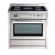 Rangaire RRE361TS 36 Electric Range Oven with Timer - Stainless Steel, Infrared Stove Burners, True Convection, Easy Reach Racks