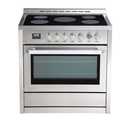 Rangaire RRE361TS 36" Electric Range Oven with Timer - Stainless Steel, Infrared Stove Burners, True Convection, Easy Reach Racks