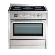 Rangaire RRE361TS 36 Electric Range Oven with Timer - Stainless Steel, Infrared Stove Burners, True Convection, Easy Reach Racks