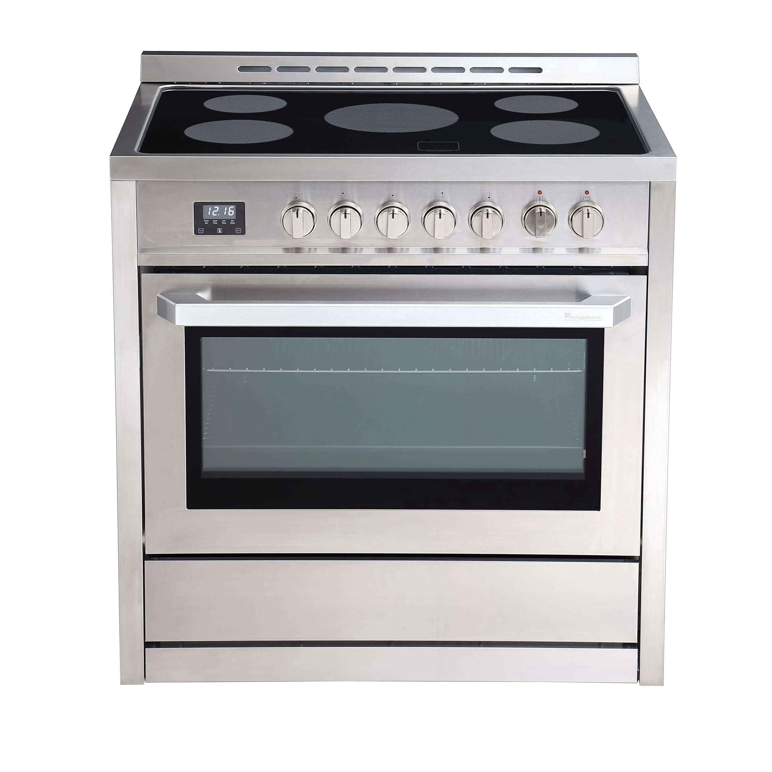 Rangaire RRE361TS 36" Electric Range Oven with Timer - Stainless Steel, Infrared Stove Burners, True Convection, Easy Reach Racks